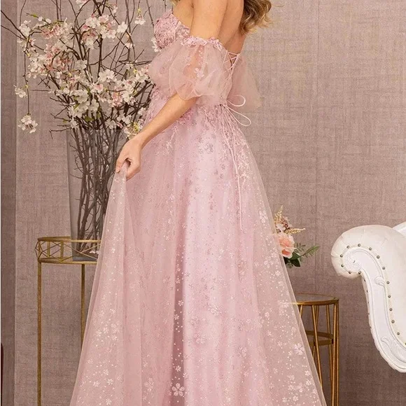 GLS3126 Collective Pink Floral Gown - Picture 2 of 7